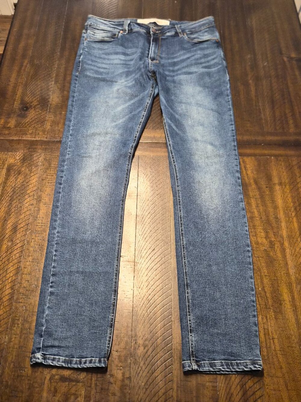 Barbell Apparel Straight Athletic Fit Jeans Mens Size 34 X 34 Blue Stretch G232